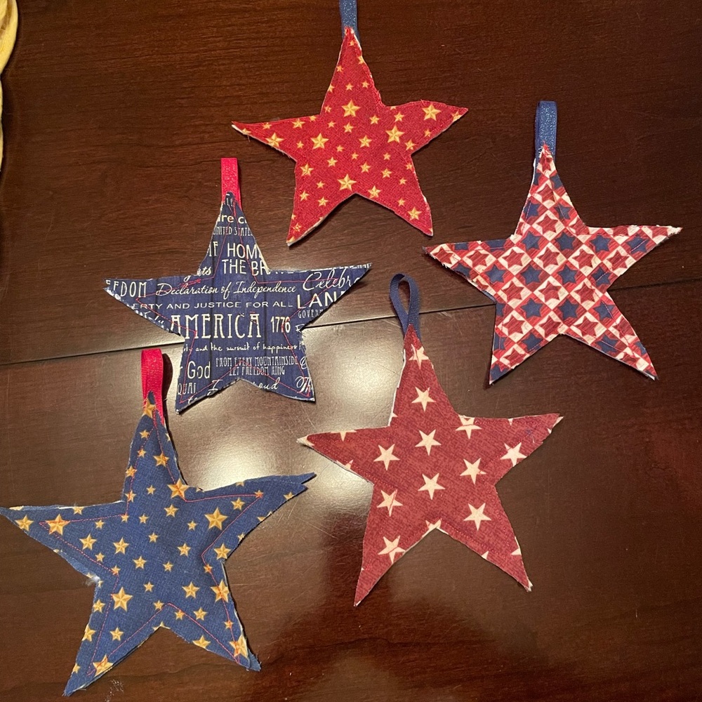 Set of 5 American Themed Stars-4th of July Decor